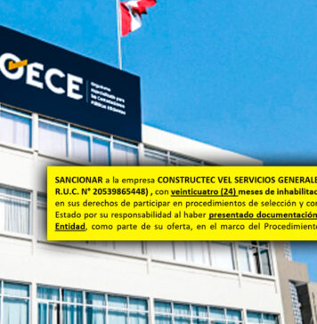 Inhabilitan por 24 meses a Constructec VEL Servicios Generales por presentar documentación falsa en licitación