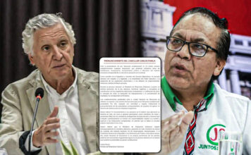 Canciller rechaza denuncia constitucional presentada por Juntos por el Perú