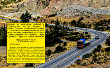 Cajamarca y La Libertad: declaran en emergencia parte de la Carretera Longitudinal de la Sierra