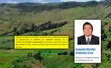Director de Agencia Agraria de Santiago de Chuco en problemas por expedir constancia de posesión del predio “Potreros Cancate”