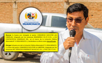Tribunal interviene otra vez en municipio de Huanchaco y revoca buena pro otorgada al Consorcio Las Camelias