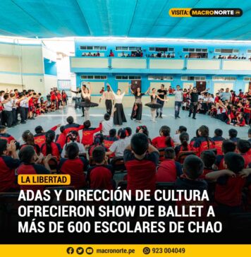 ADAS y Dirección de Cultura ofrecieron show de ballet a más de 600 escolares de Chao