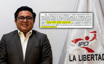 STPAD del IPD recomendó la destitución de Gustavo Vega en La Libertad