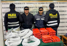 Depincri Huamachuco detiene a dos personas e incauta carga explosiva ilegal
