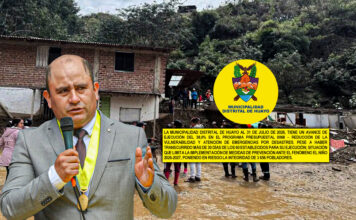 Municipalidad de Huayo solo gasta el 38% de su presupuesto para enfrentar el Fenómeno El Niño