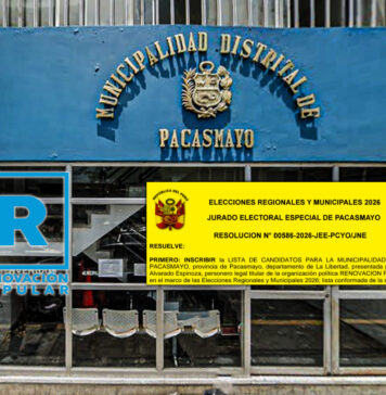 Lista de Renovación Popular queda inscrita para la alcaldía distrital de Pacasmayo