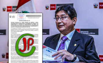 Juntos por el Perú presentó moción de interpelación contra ministro de Energía y Minas