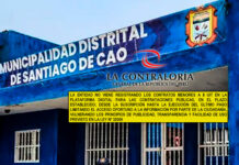 Contraloría alerta que municipio de Santiago de Cao no registra los contratos menores a 8 UIT en el PLADICOP