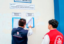 ODPE Trujillo publica cartel de los locales de votación para las Elecciones Regionales y Municipales 2026