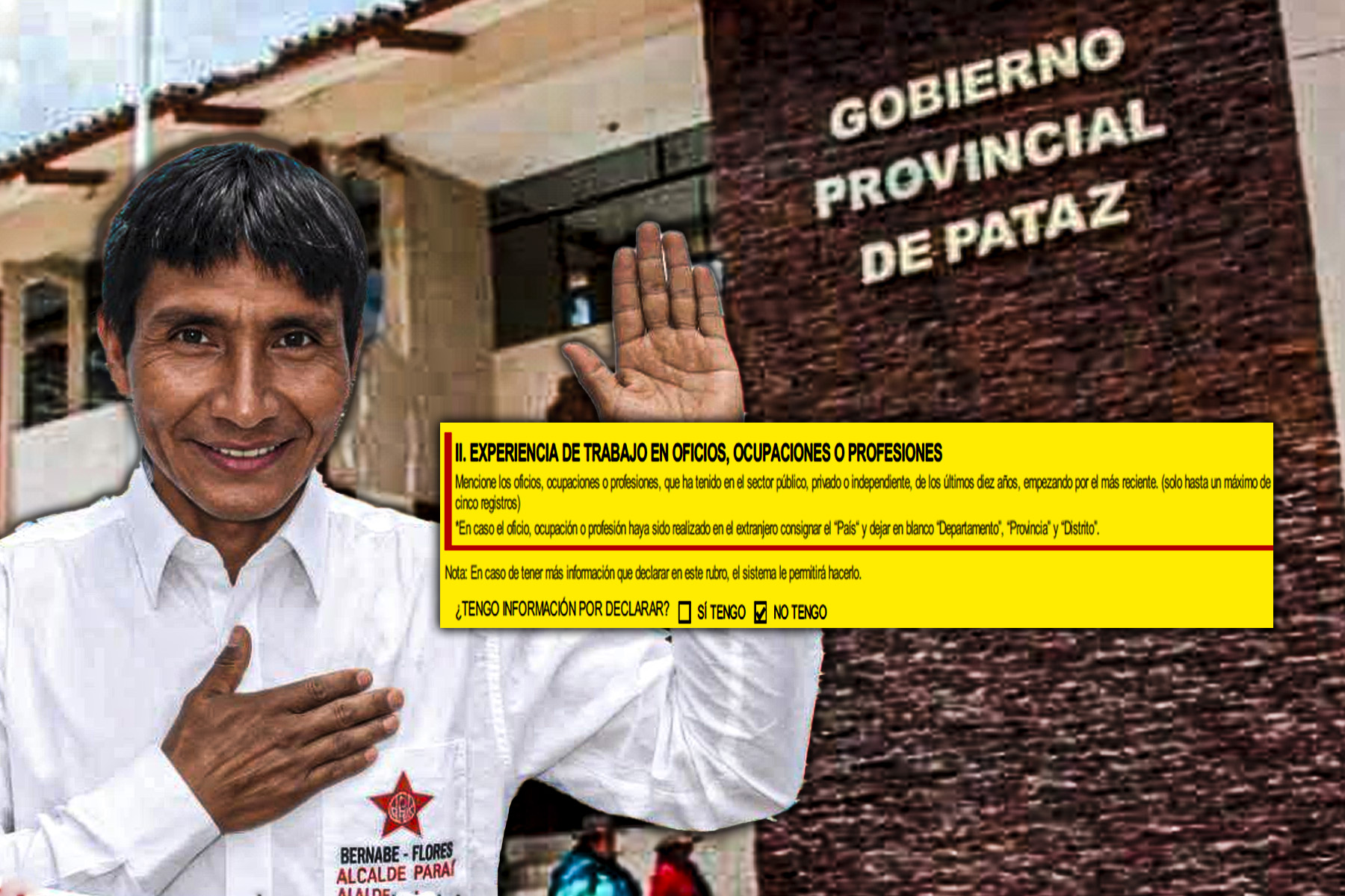 Pataz: candidato Bernabé Flores declara no tener experiencia laboral