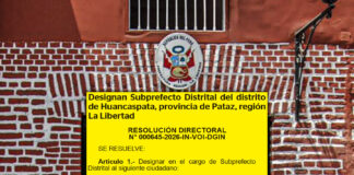 Mininter: designan nuevo subprefecto distrital de Huancaspata