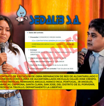 Sedalib ratifica penalidades a empresa de Ana Belén por obra que ejecutó en El Porvenir