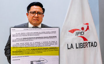 Jefe del IPD aún no responde tras revelarse que consignó constancia laboral falsa en su curriculum