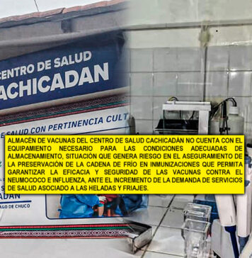 Contraloría advierte deficiencias en la cadena de frío de vacunas en Centro de Salud Cachicadán
