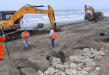 Reinician trabajos de enrocado en el sector Taquila II para mitigar efectos inmediatos del avance del mar
