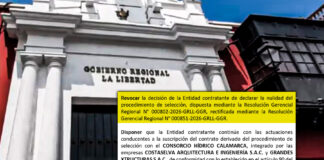 Tribunal corrige al GORE La Libertad y revoca nulidad de licitación de más de S/ 7 millones
