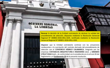 Tribunal corrige al GORE La Libertad y revoca nulidad de licitación de más de S/ 7 millones