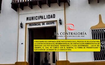Detectan irregularidades en proceso de selección en el que participa un funcionario del municipio de Ascope